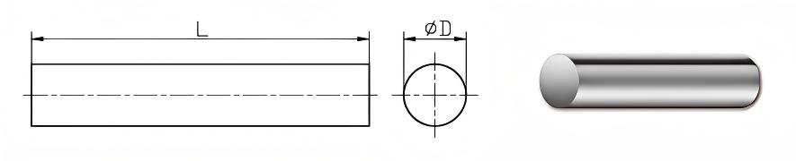 Tamanhos de barras de carboneto retificadas