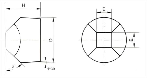 desenho de bigornas de metal duro