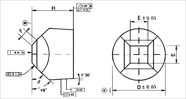 Desenho de bigornas de carboneto de tungsténio